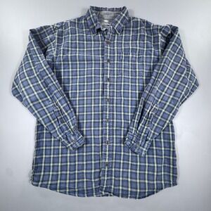 Bob Timberlake Flannel Men's Long Sleeve Plaid Button Up LT Blue Green